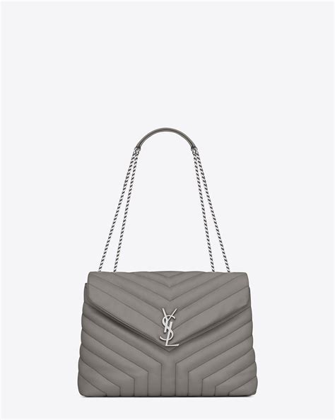 ysl loulou medium grey|ysl medium lou.